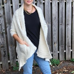 Cream Abercrombie Poncho Sweater, M/L